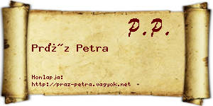 Práz Petra névjegykártya